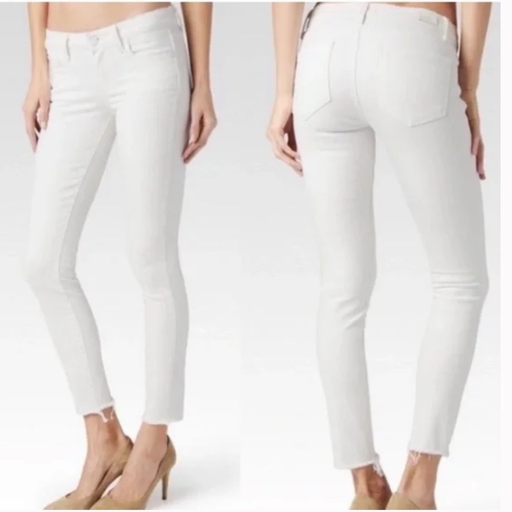 Paige Denim Verdugo Crop Raw Hem in Ultra White